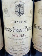 1982 Chateau Branas Grand Poujeaux - Moulis - 3 Flessen, Nieuw
