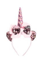 Eenhoorn Strik Haarband Roze Pailletten Unicorn Diadeem Oort, Ophalen of Verzenden, Nieuw