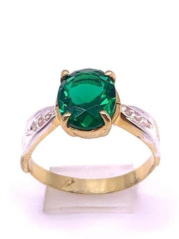 Zonder minimumprijs - Cocktailring - 9 kt. Geel goud, Zilver