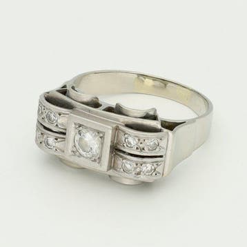 Bague - 18 carats Or blanc Diamant (Naturelle), Nieuw