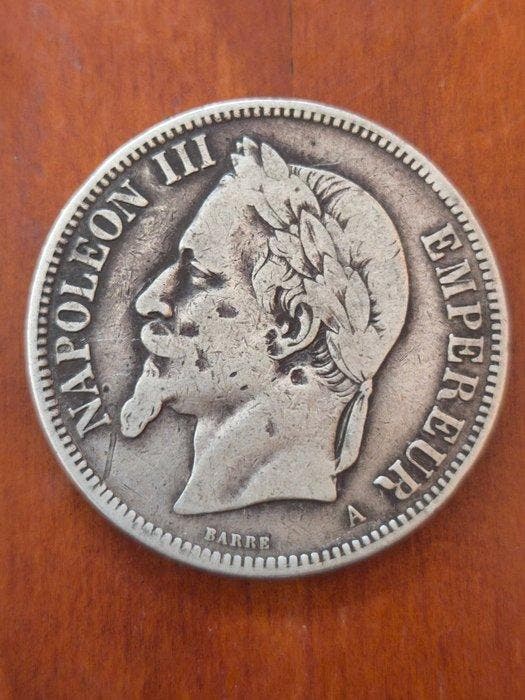 Frankrijk. Napoléon III. 5 Francs 1870-A, Paris (Zonder, Postzegels en Munten, Munten | Europa | Niet-Euromunten