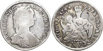 15 Kreuzer 1744 Habsburg Maria Theresia 1740-1780, Verzenden, België