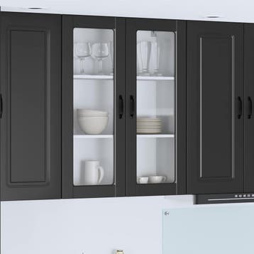 vidaXL Wandglas Kasten PORTO Zwart 80 x 31 x 100 cm Bewerkt, Verzenden