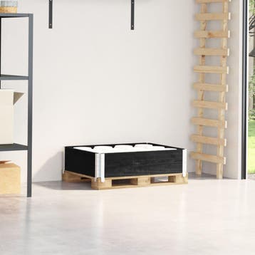 vidaXL Palletopzetrand 80x60 cm massief grenenhout zwart, Verzenden