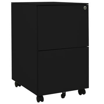 vidaXL Ladeblok verrijdbaar 39x45x67 cm staal zwart, Verzenden