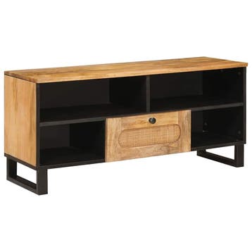 vidaXL TV Kast met lade Bruin 100 x 33 x 46 cm Massief Mango, Verzenden, Nieuw