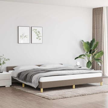 vidaXL Bedframe zonder matras stof taupe 200x200 cm, Verzenden