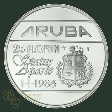 Aruba (Caribisch Nederland). 25 Gulden 1986 (Status Aparte)