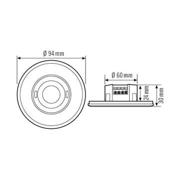 ESYLUX Interrupteur à Mouvement Plat (complet) - EP10427886, Doe-het-zelf en Bouw, Verzenden, Nieuw