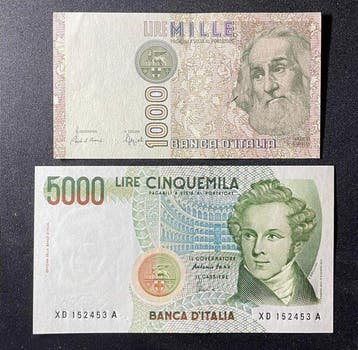 Italië. - 1.000 + 5.000 Lire 1988/1996 - Replacement -