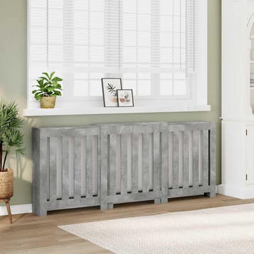 vidaXL Radiator Cover Betongrijs 205 x 21,5 x 83,5 cm, Doe-het-zelf en Bouw, Verzenden, Nieuw