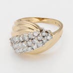 Bague - 14 carats Or jaune Diamant (Naturelle), Bijoux, Sacs & Beauté