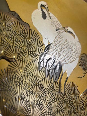 Japanese Chokin Engraved Metal Panel . Metal engraving