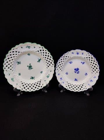Meissen - Bord (2) - 2er Set antike Durchbruchteller