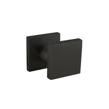 Deurknop vierkant 60x60mm éénzijdige montage aluminium zw., Doe-het-zelf en Bouw, Ophalen of Verzenden, Nieuw, Overige materialen