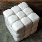 Bijzettafel - Kubus - Textiel - Poef / voetenbank