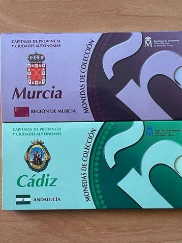 Espagne. 5 Euro 2011 Murcia + Cadiz (2 coins) Proof