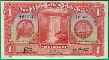 Guyane britannique. - 1 Dollar - 1938 - Pick 12b (Sans prix