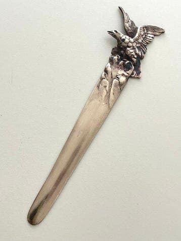Bronzen Brievenopener met gedetailleerde voorstelling van de, Antiek en Kunst