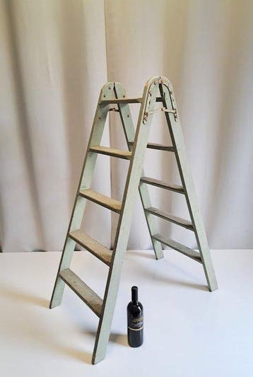 Trapje - Vintage houten trapladder - Hout, metaal