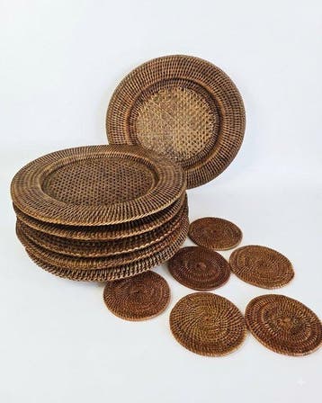 Flamant - Plaque de charge (12) - Togo - Rotin - Avec des, Antiquités & Art