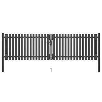vidaXL Tuinhekpoort staal 400x75 cm antraciet, Tuin en Terras, Verzenden, Nieuw