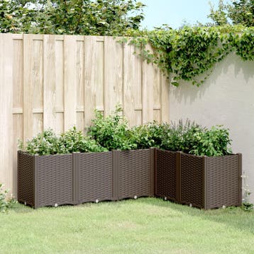 vidaXL Plantenbak 160x120x53 cm polypropeen bruin, Verzenden, Nieuw