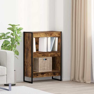 vidaXL Boekenkast 60 x 30 x 86,5 cm Bewerkt hout Rook Eik, Verzenden, Nieuw