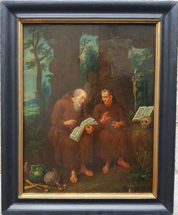 Balthasar Beschey,(1708-1776), Kring van - Two Hermits near
