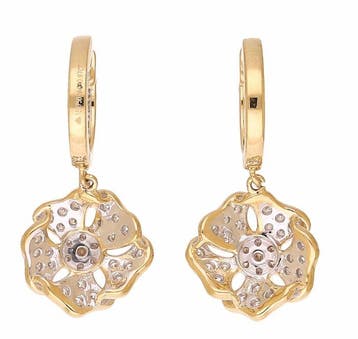 Boucles doreilles - 18 carats Or jaune - 0.97ct. tw.