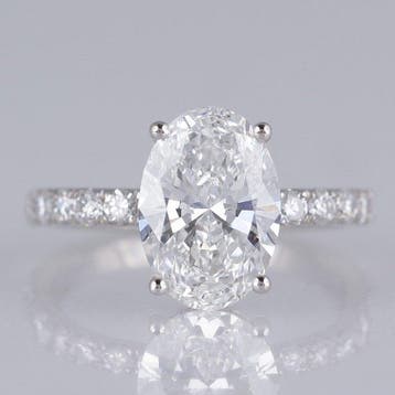 Zonder minimumprijs - Ring - 14 karaat Witgoud - 3.60ct. tw.