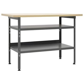 vidaXL Werkbank 120x60x85 cm staal grijs, Doe-het-zelf en Bouw, Verzenden, Nieuw
