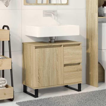 vidaXL Badkamerkast 65x33x60 cm bewerkt hout sonoma, Verzenden, Nieuw