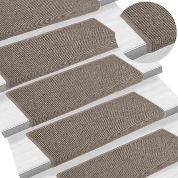 vidaXL Trapmatten 15 st 65x21x4 cm Donkerbeige Rechthoekige, Verzenden
