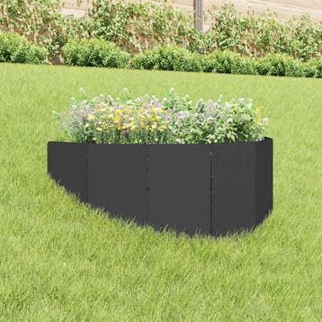 vidaXL Gazonrand 100 x 45 cm Staal Zwart, Verzenden, Nieuw