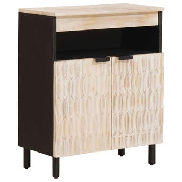 vidaXL Dressoir Witte Was Afwerking 60 x 33 x 75 cm Massief, Verzenden