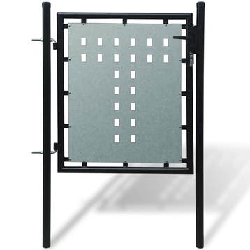 vidaXL Zwarte enkele deur schuttingpoort 100x75 cm, Verzenden, Nieuw