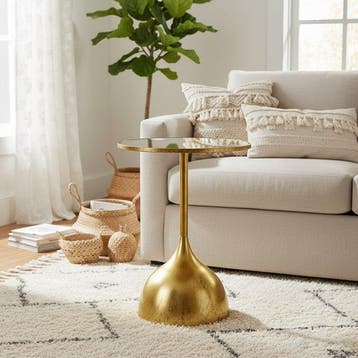 Salontafel - Staal - Gold Mirror Top
