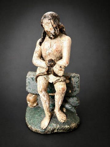 sculptuur, Christ aux outrages - XVIIIème - 24 cm -