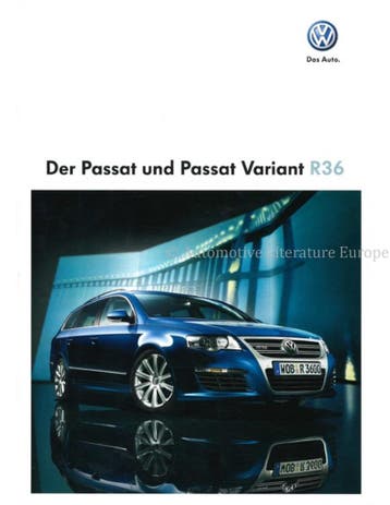 2009 VOLKSWAGEN PASSAT R36 BROCHURE GERMAN, Ophalen of Verzenden
