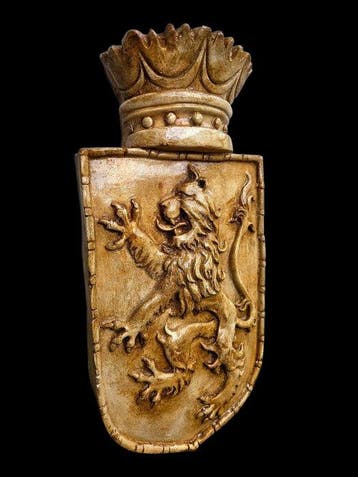 sculptuur, Stemma araldico grifone - 33 cm - marmerpoeder -