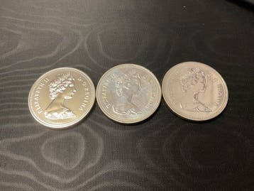 Canada. Elizabeth II. 1 Dollar 1980/1982 (3 monete) (Zonder, Postzegels en Munten