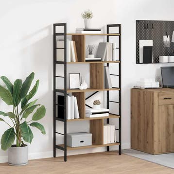 vidaXL Boekenplank 9-laags 75 x 30 x 156 cm Bewerkt hout, Huis en Inrichting, Verzenden, Nieuw