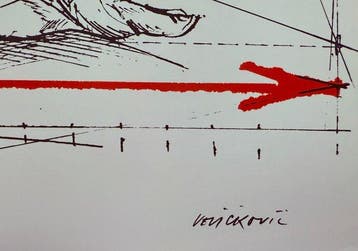Vladimir Velickovic - “Bewegingsschets, 1980”. Gesigneerd in