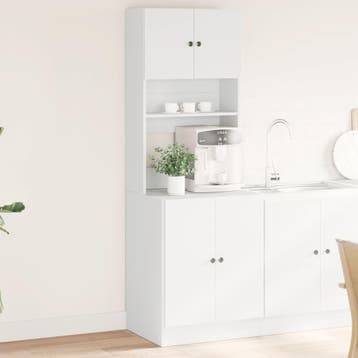 vidaXL Keukenkast 60x50x180 cm bewerkt hout wit, Huis en Inrichting, Verzenden, Nieuw