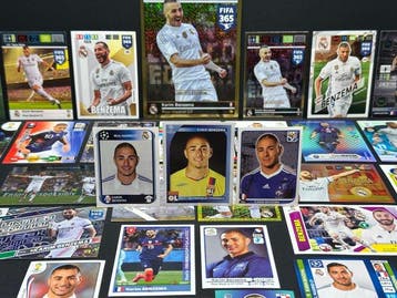 Panini - Karim Benzema - 30x Stickers & Cards - Olympique, Nieuw