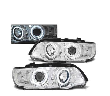 Phares Pour Bmw X5 E53 99-03 Angel Eyes Chromé, Verzenden