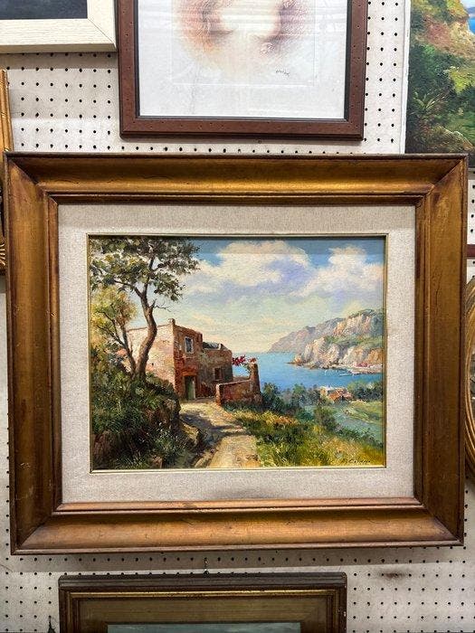 Enzo Colicino (XX) - Costa cilentana, Antiquités & Art, Art | Peinture | Classique