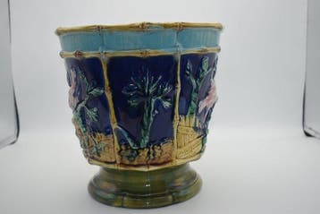 Jardinière - Nid doiseaux - Majolique - Cache pot Art