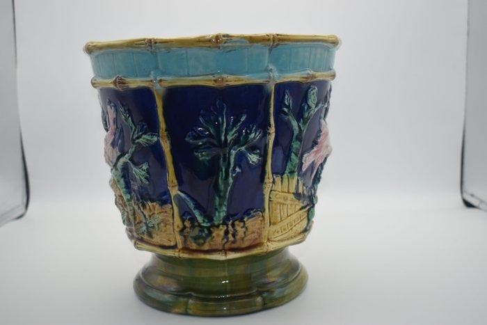 Jardinière - Nid doiseaux - Majolique - Cache pot Art, Antiquités & Art, Art | Objets design